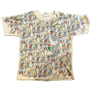 Vintage Rare 1992 90s XL AOP Bugs Bunny Shirt looney tunes